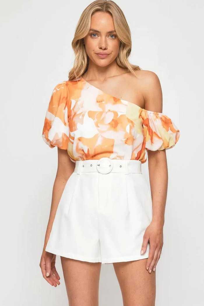 Orange puff 2024 sleeve top