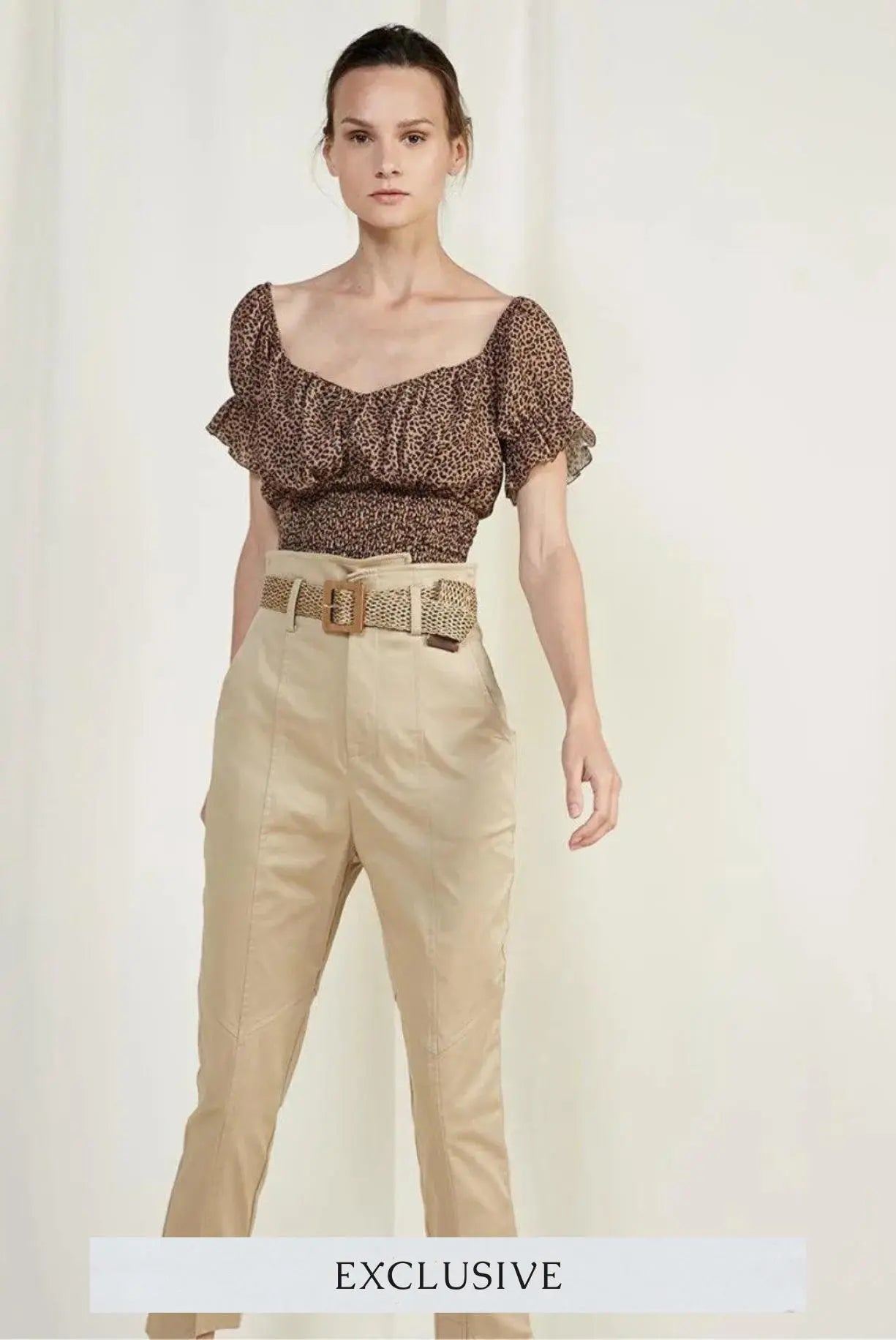 ATHENS VOICE -TROUSERS WITH BELT | BEIGE BSB