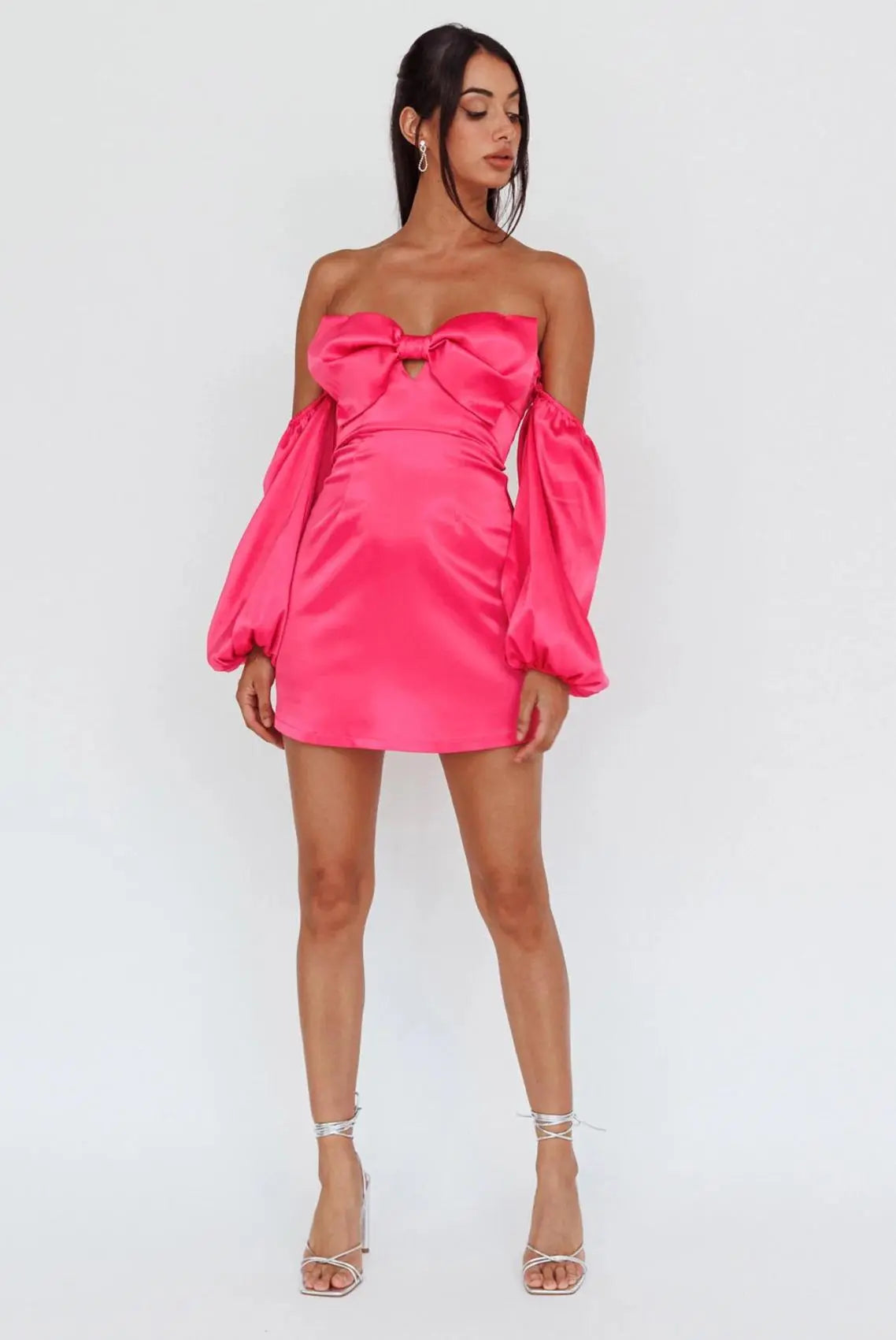 CAPRI BOW MINI DRESS | PINK - Saint Australia