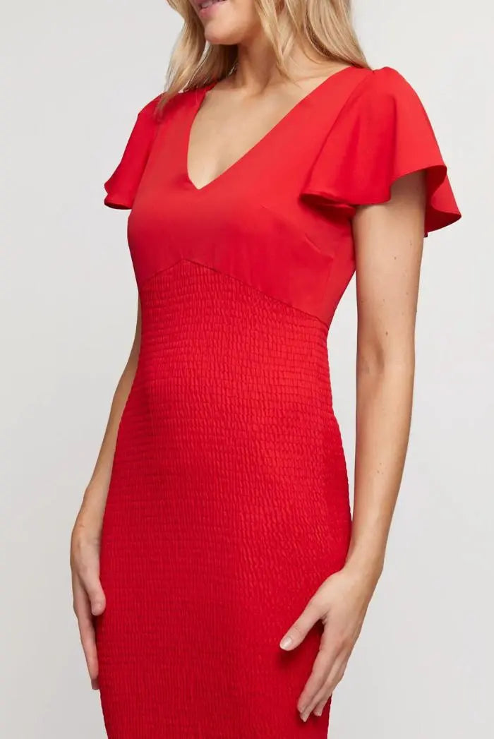 ELISSA MIDI DRESS | RED