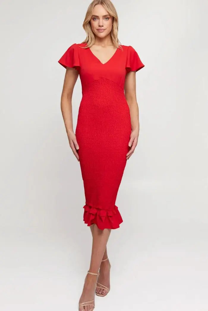 ELISSA MIDI DRESS | RED