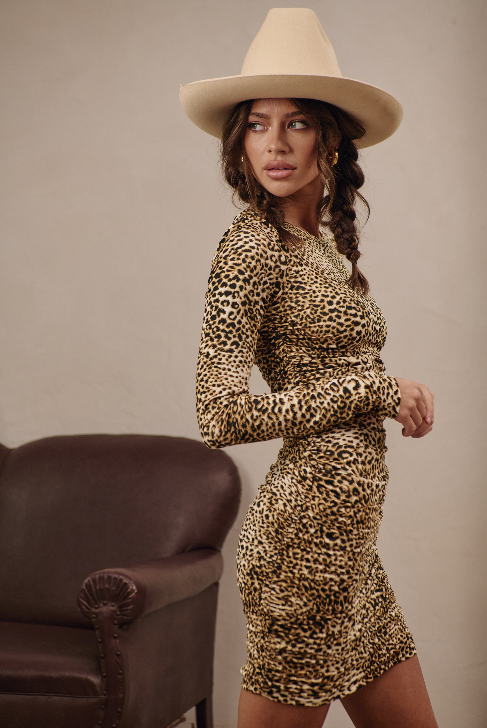 ENIGMA MINI DRESS | LEOPARD