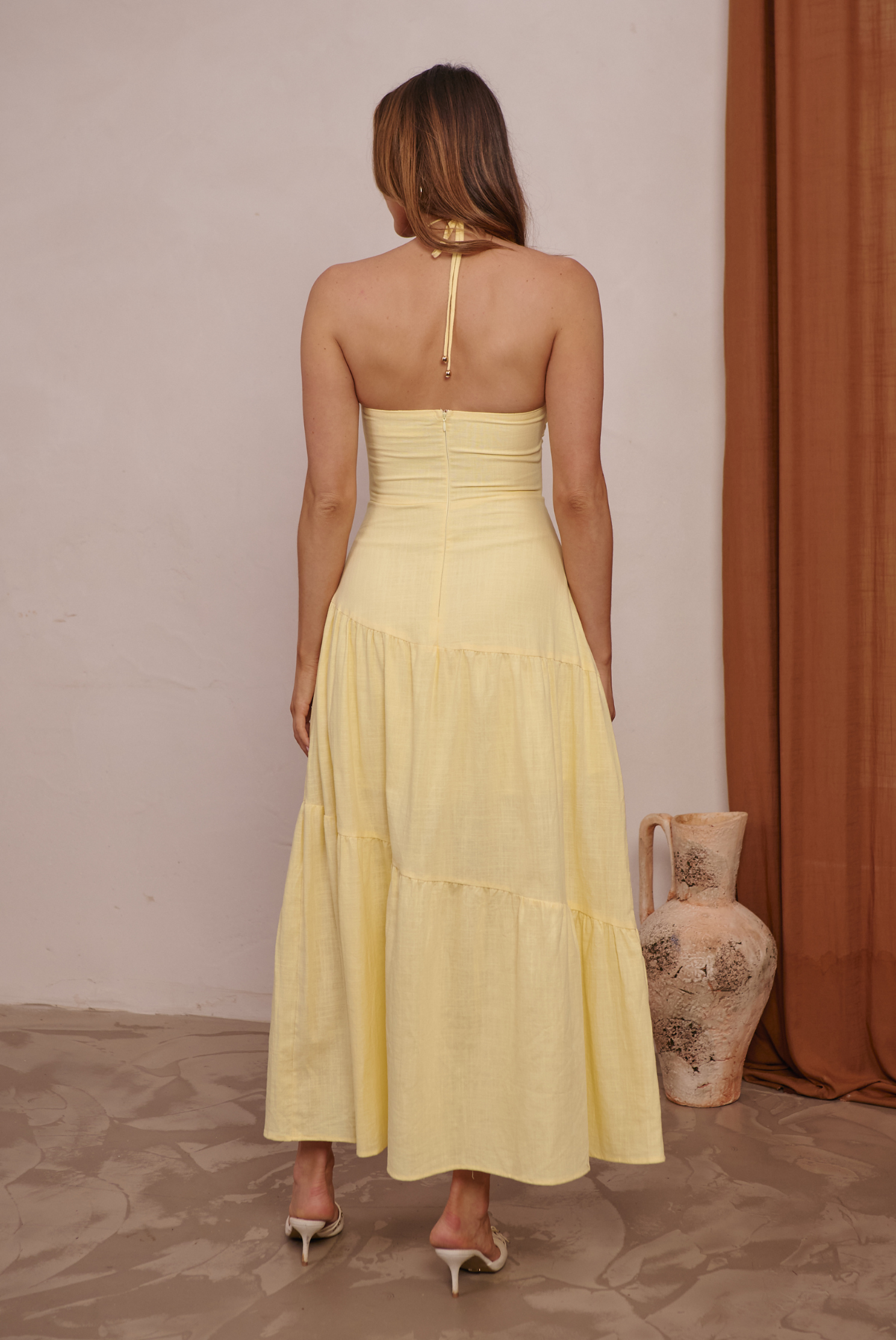 ANNIE  3D FLOWER MAXI DRESS | YELLOW