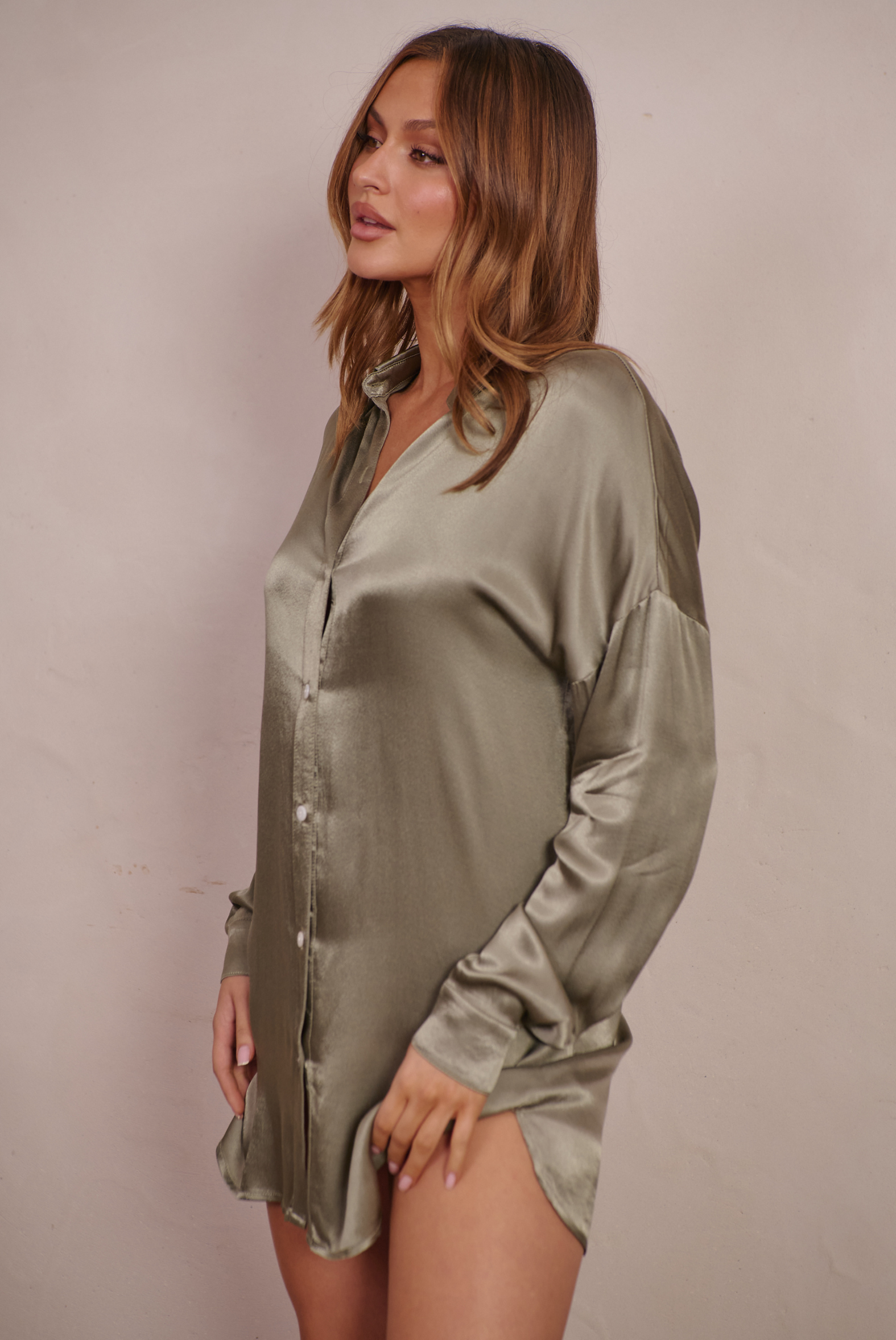 TWILIGHT SHIRT DRESS | KHAKI