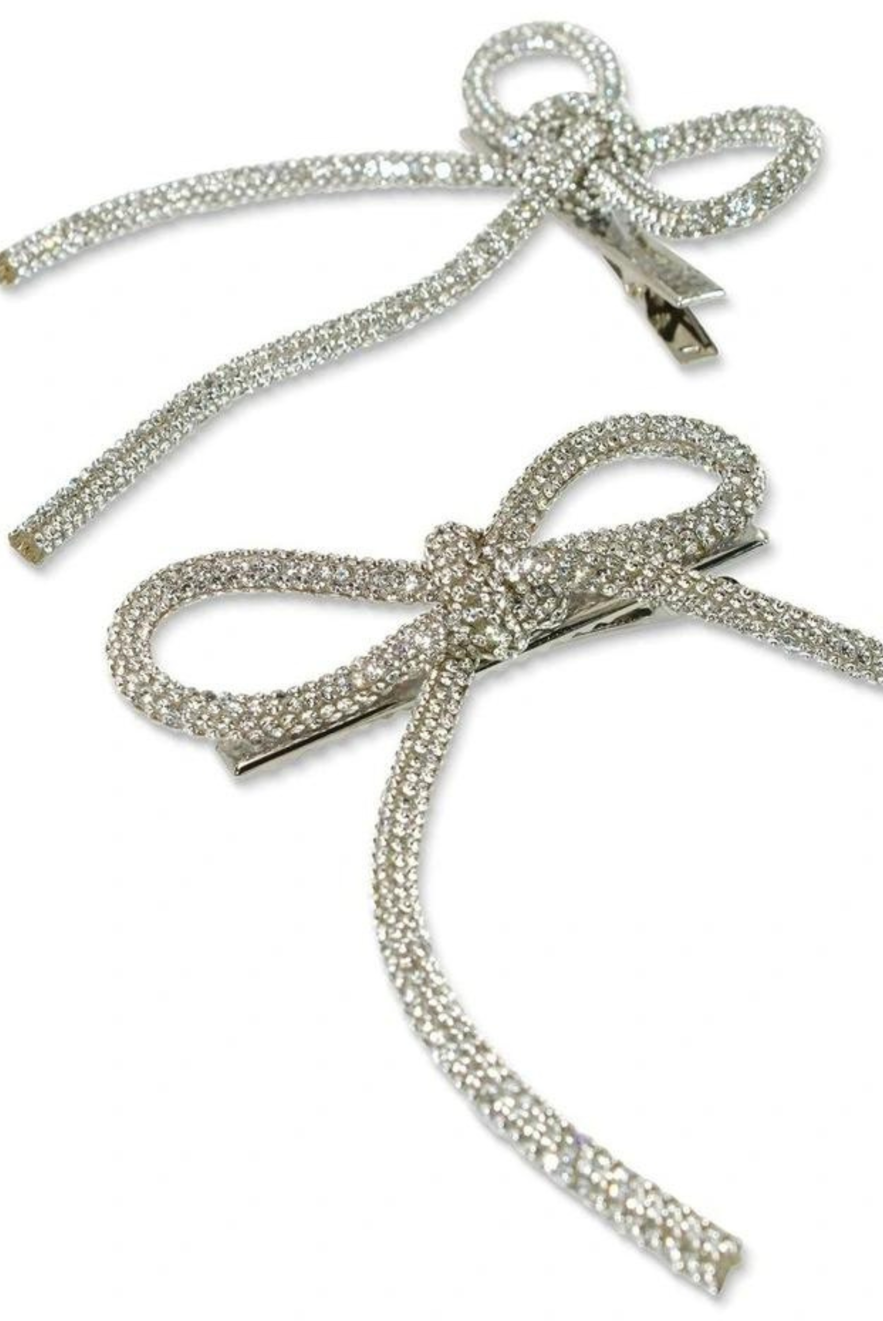 Dorothea Hair Bow Set in Silver