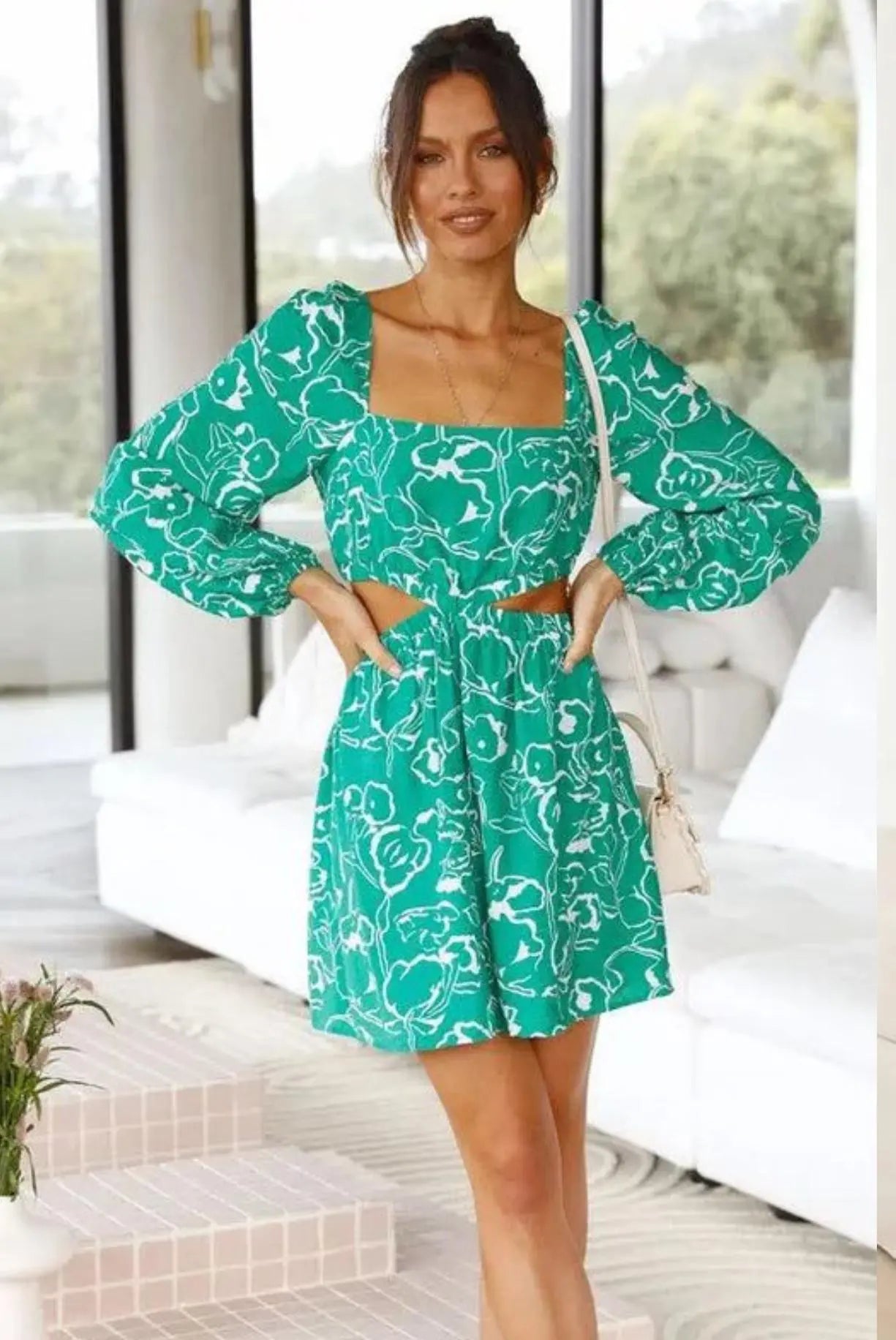 NATALIA MINI DRESS | GREEN