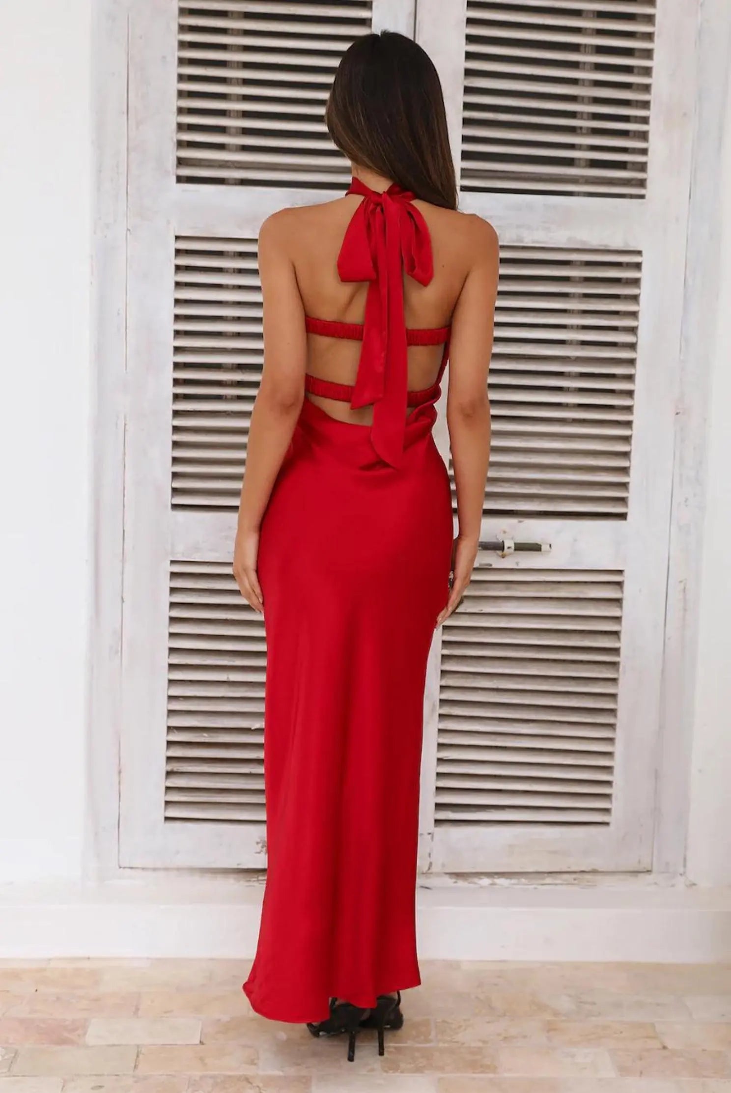 SAOIRSE SATIN MAXI DRESS | RED EXCLUSIVE