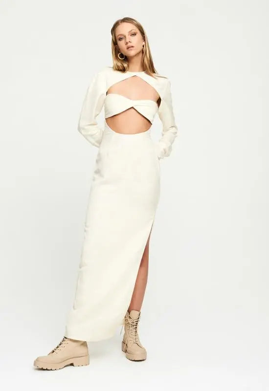 ASWAN CUT OUT MAXI | OFF WHITE LIONESS