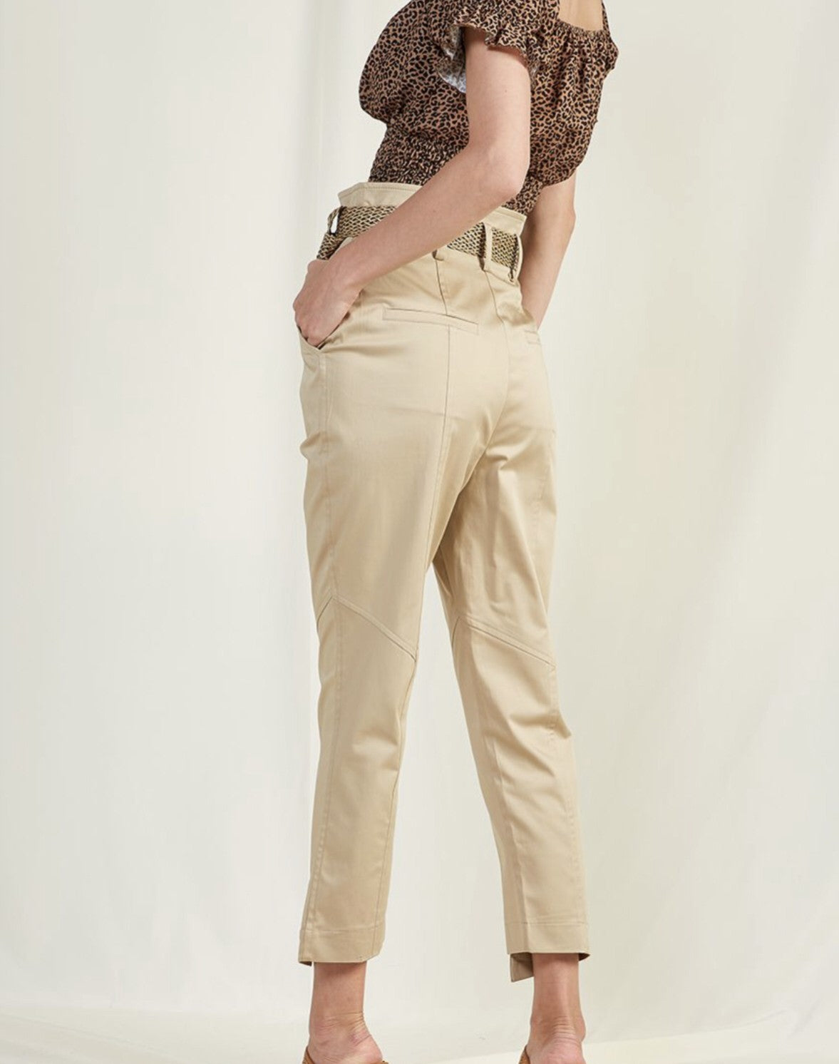 ATHENS VOICE -TROUSERS WITH BELT | BEIGE BSB