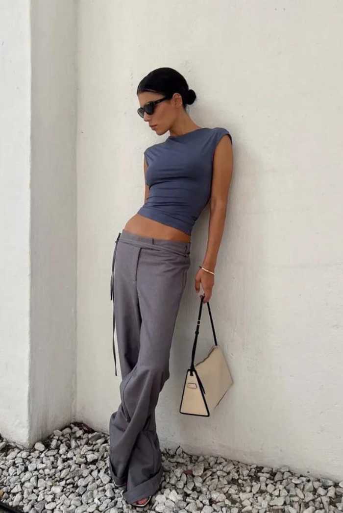 FRANKIE STRING SUIT PANT in SLATE by LIONESS - Saint Australia Fashion 