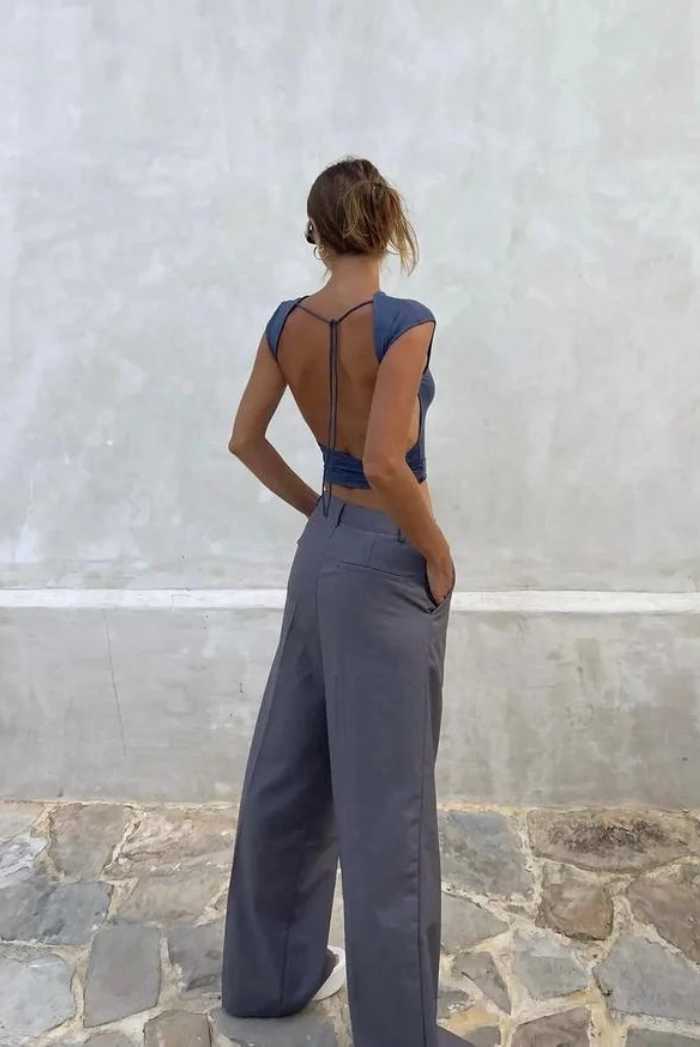 FRANKIE STRING SUIT PANT in SLATE by LIONESS - Saint Australia Fashion 