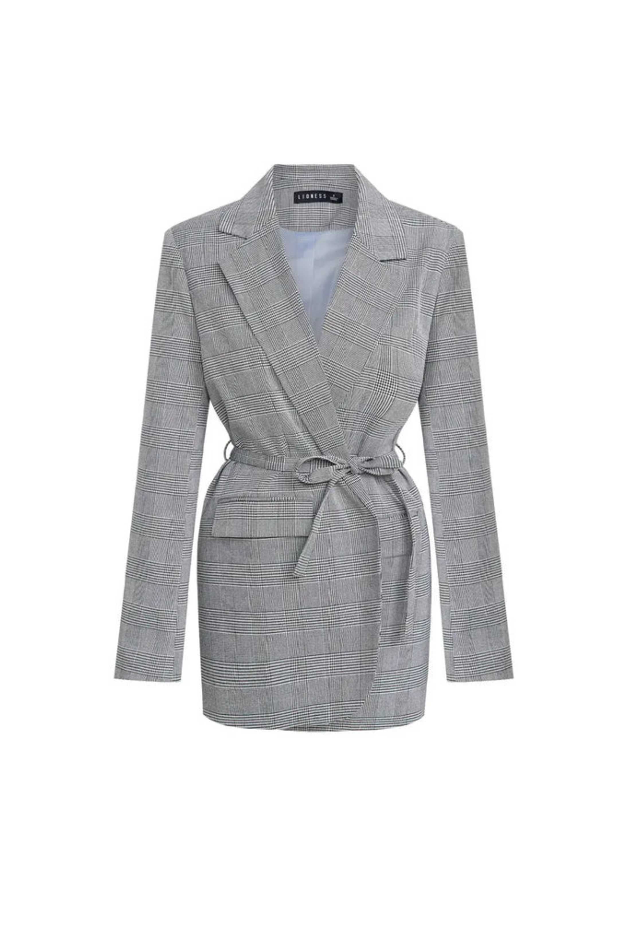 Grey checked store blazer dress