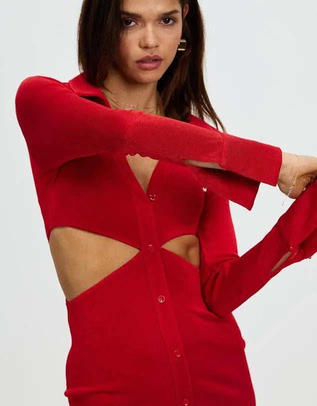 ISABELLE MINI DRESS | RED RUNAWAY THE LABEL