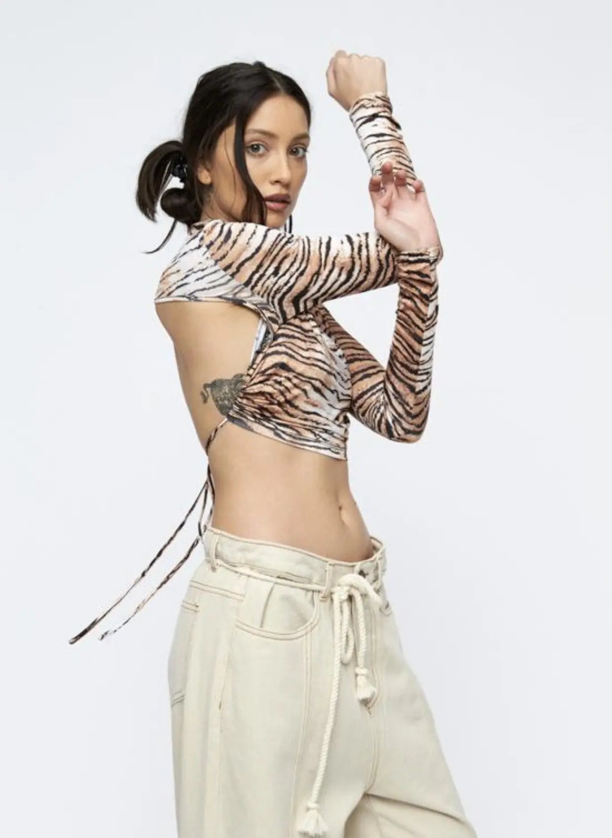LIONESS-GREENWICH BACKLESS TOP | TIGER LIONESS