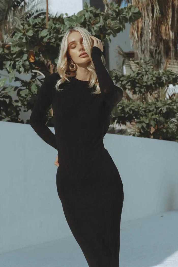 MERCI BLACK  LOW OPEN BACK MAXI DRESS - Saint Australia Fashion 