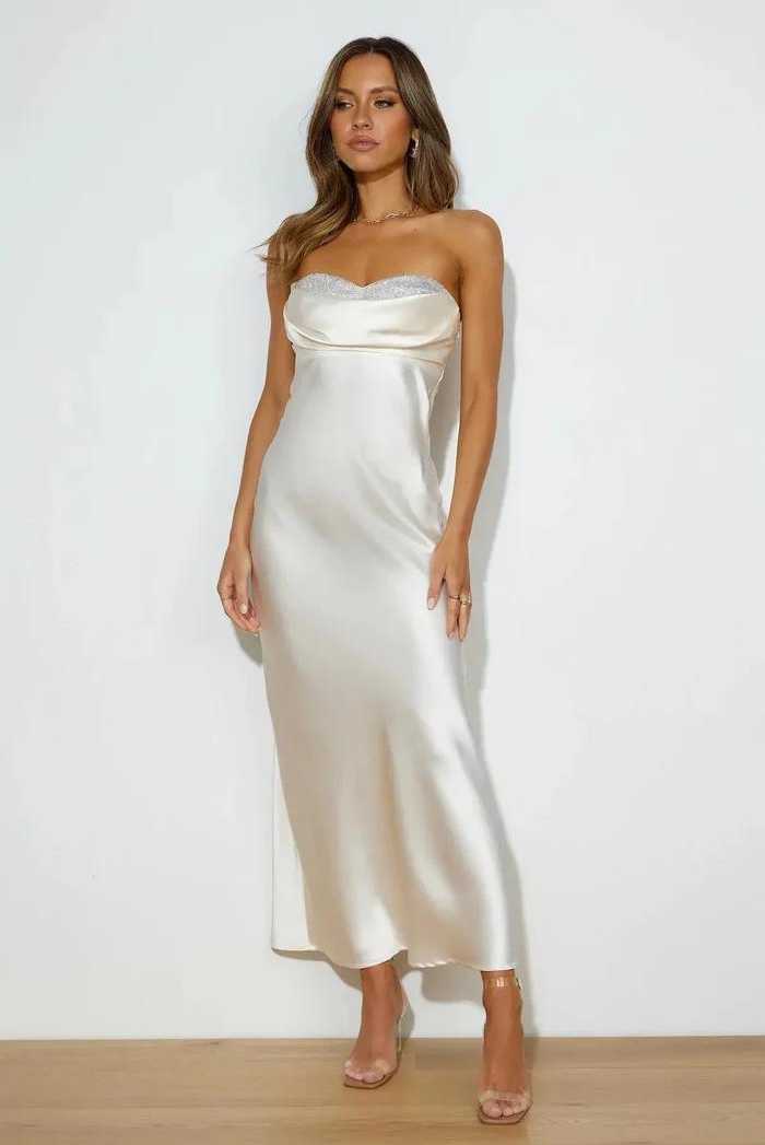 MICKO LUXE MAXI DRESS | CHAMPAGNE EXCLUSIVE