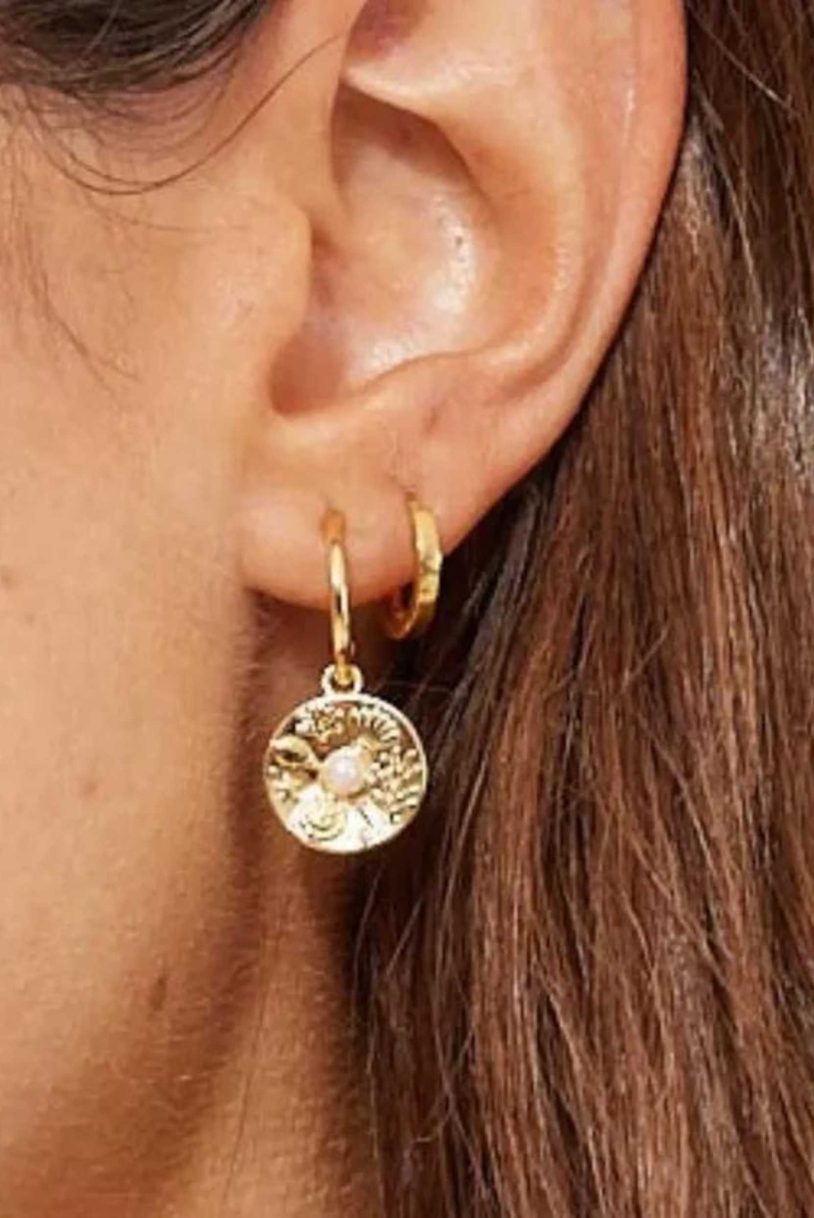 MILLIA 18K GOLD PLATED COIN EARRINGS LUSTRE & SAGE