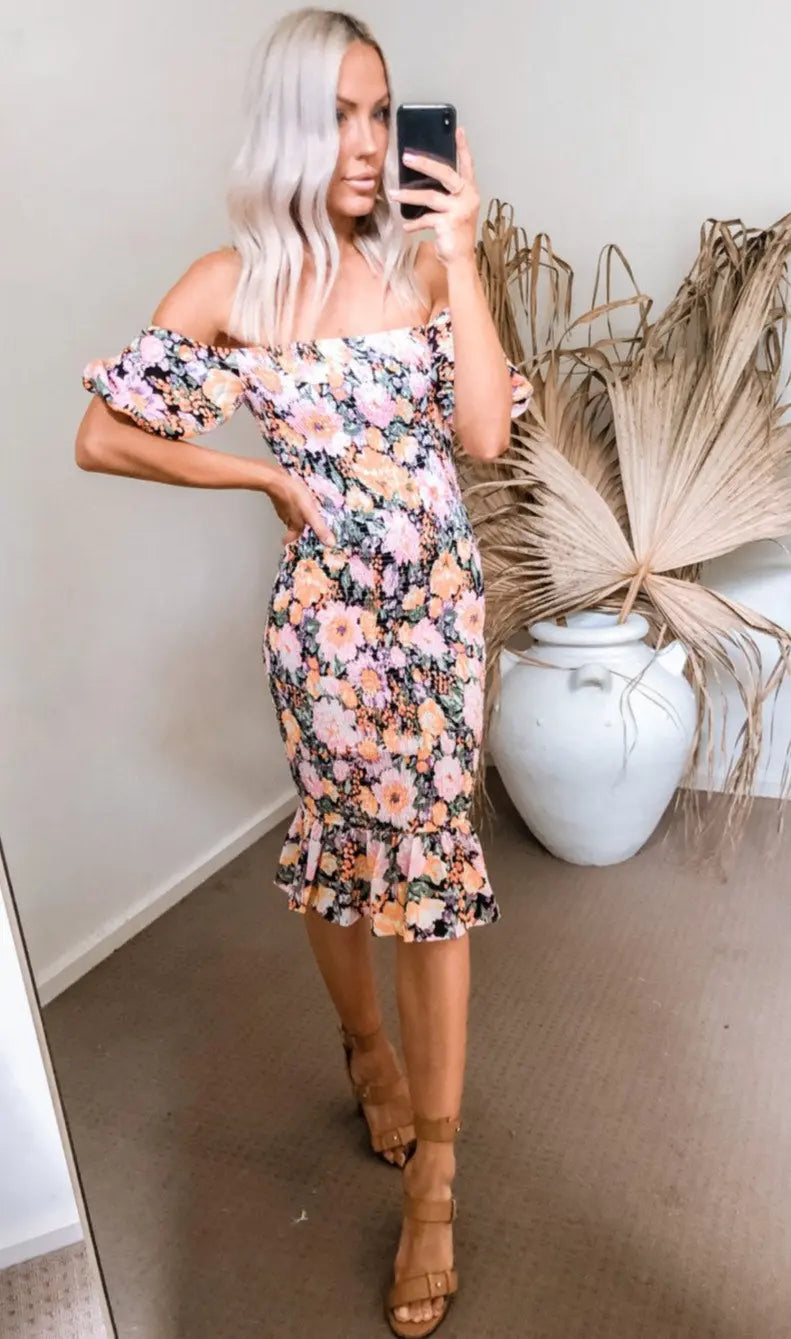 PARADISE MIDI DRESS | FLORAL SWEETPOT