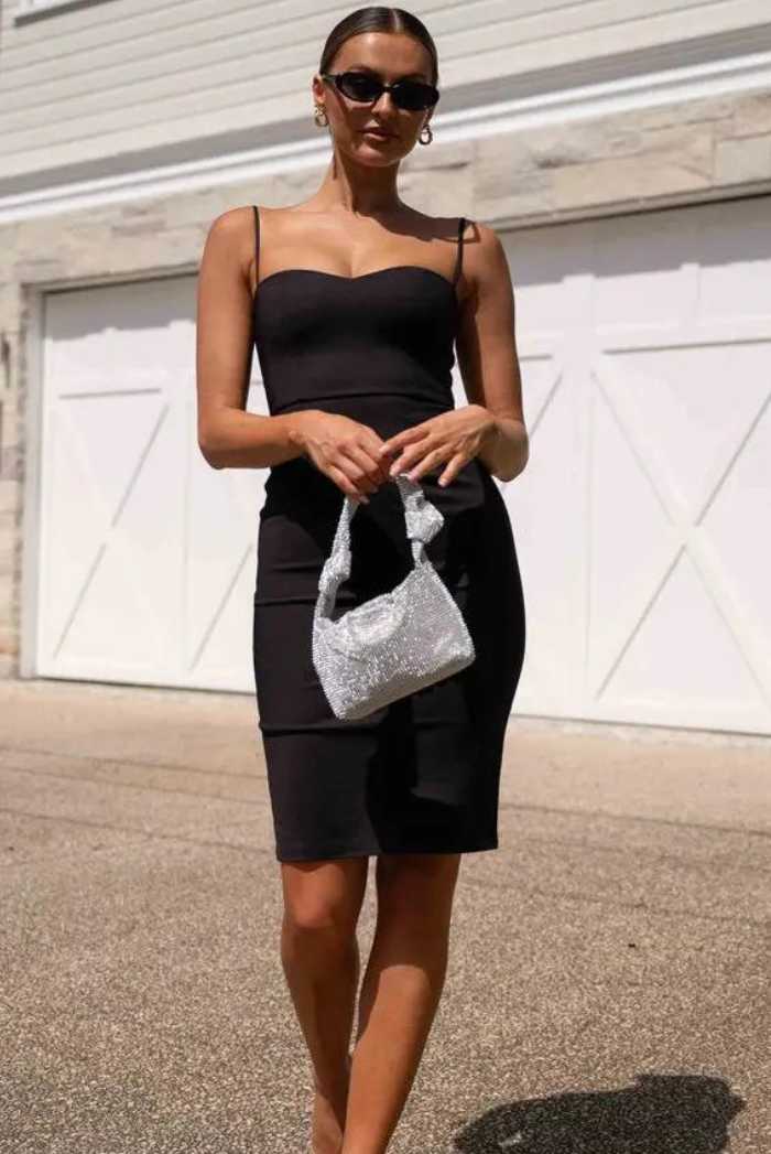 SAMARA BLACK MIDI DRESS - Saint Australia Fashion