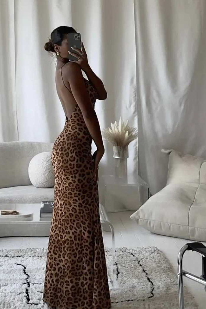 Leopard deals flowy dress