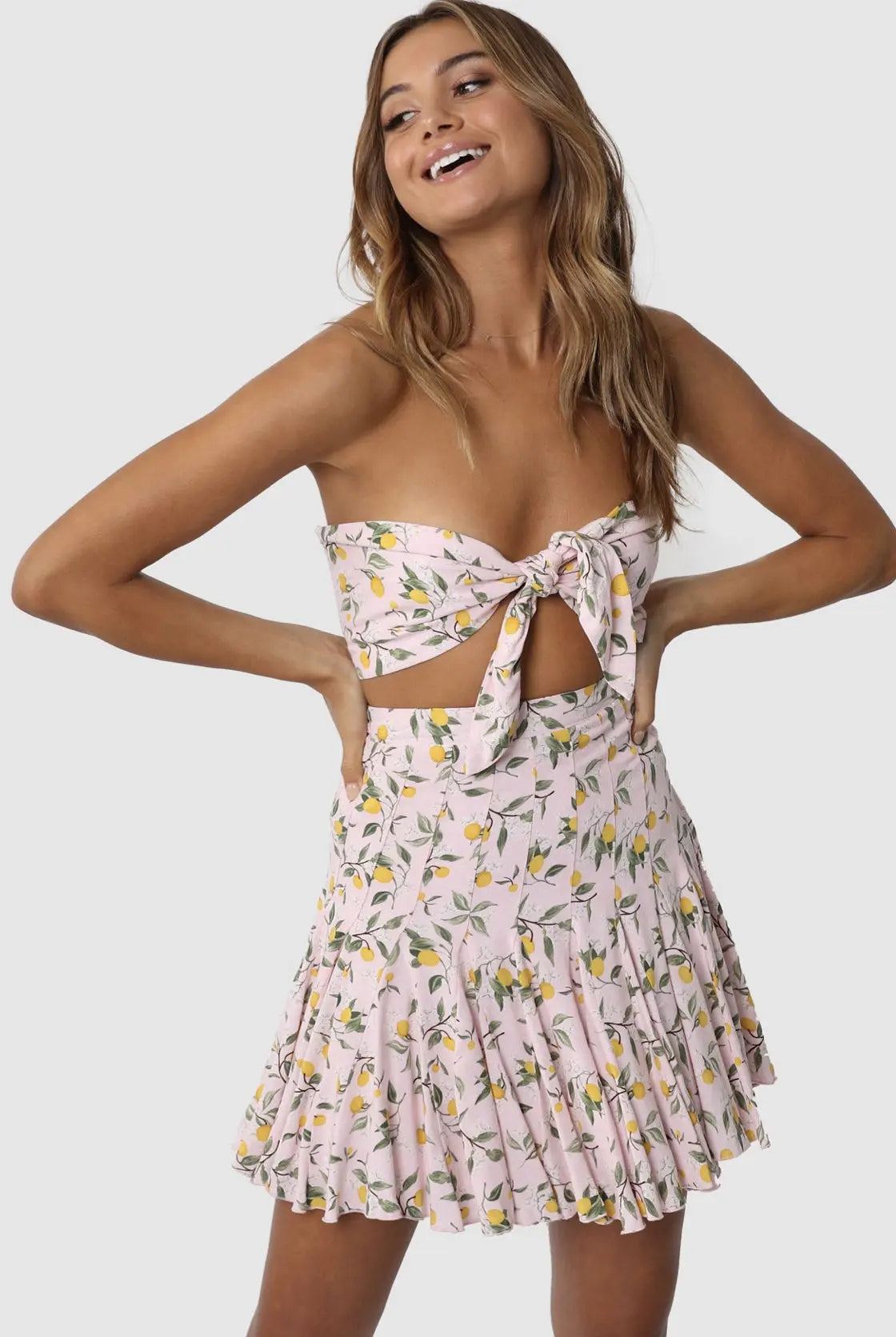 SOFIA CROP TOP | LEMON PRINT LOST IN LUNAR