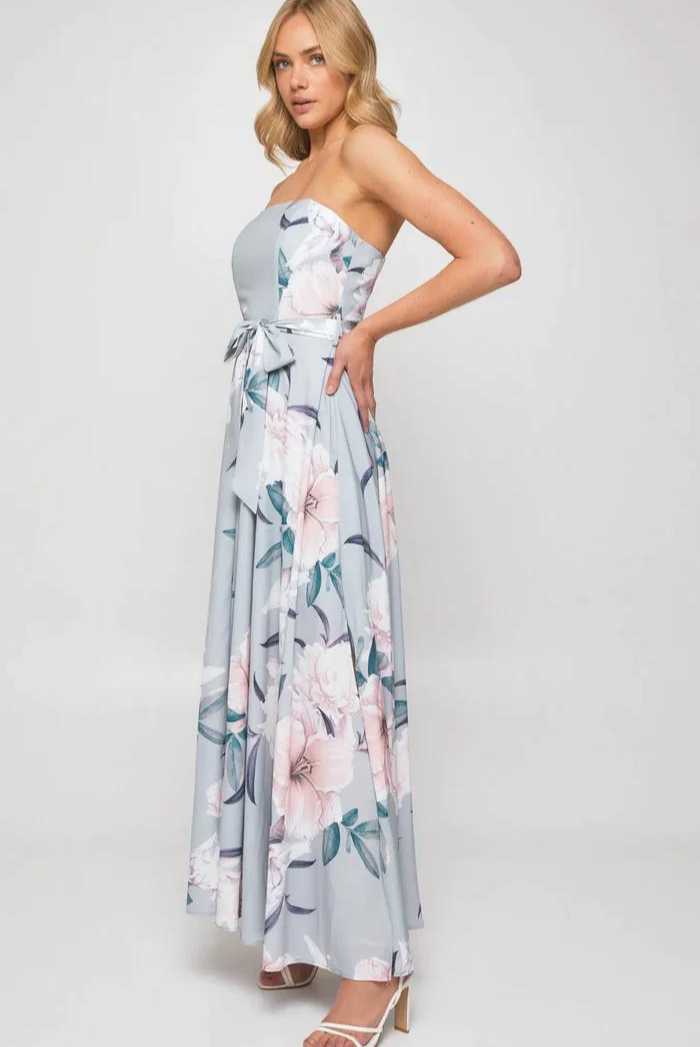 VALERIA STRAPLESS MAXI FLORAL DRESS - Saint Australia Fashion 