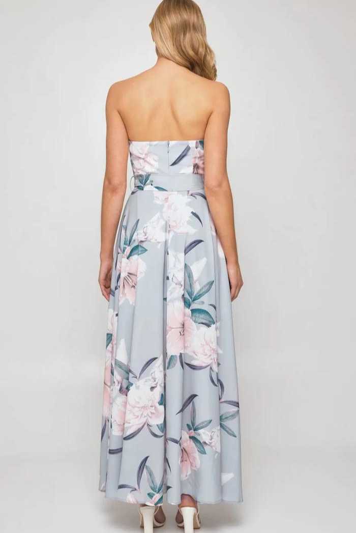 VALERIA STRAPLESS MAXI FLORAL DRESS - Saint Australia Fashion 